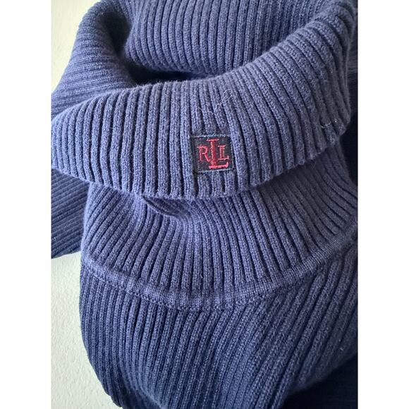Ralph Lauren Heavy Knit 100% Cotton Sweater Turtleneck Womens 3X Navy - Picture 5 of 6